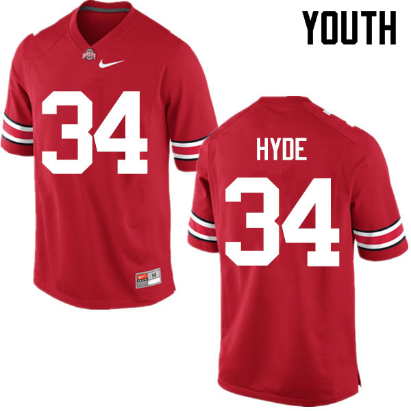 Ohio State Buckeyes Carlos Hyde Youth #34 Red Game Stitched College Football Jersey